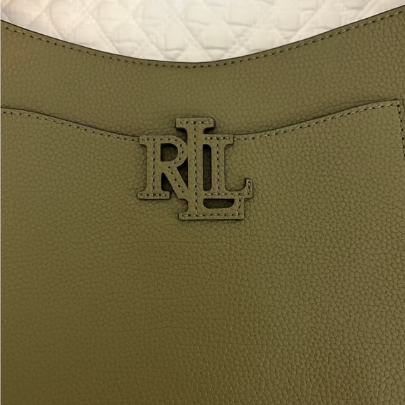 Ralph Lauren Khaki Shoulder Bag with Logo Strap - Picture 2 of 5